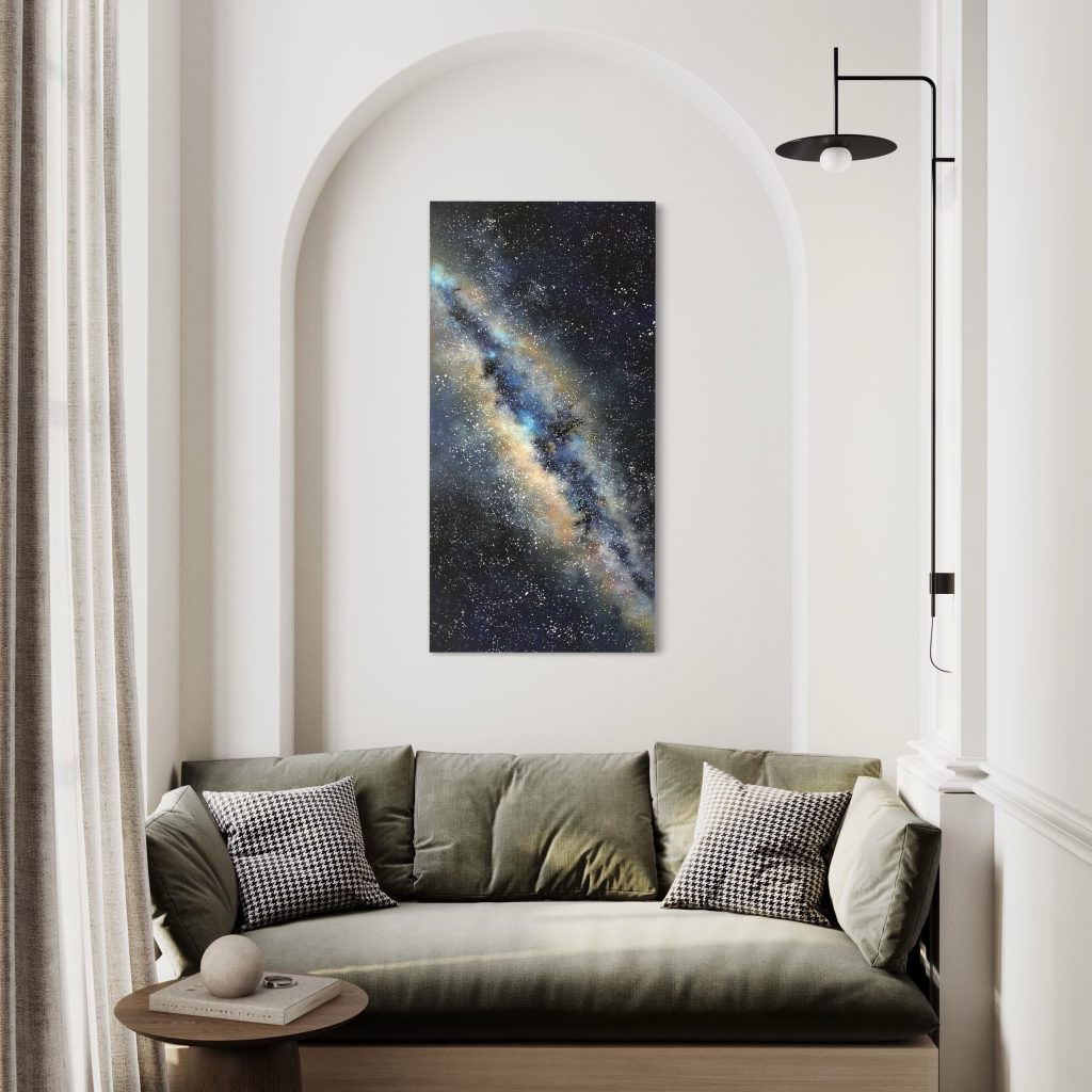 Tropennacht, Acryl auf Leinwand (acrylic on canvas), 120x60cm, Weltraumkunst (space art), Christine Bathelt