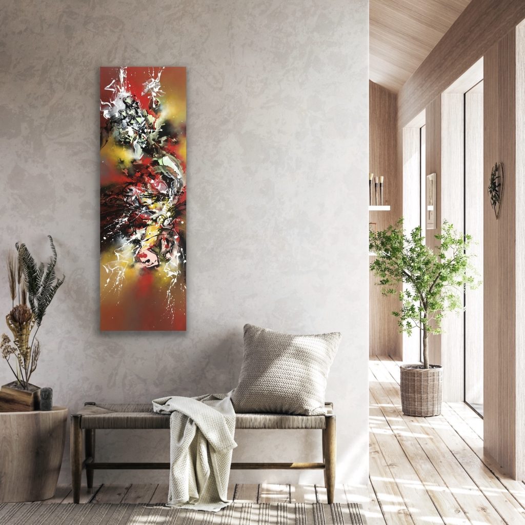 Lichtbogen, Acryl auf Leinwand (acrylic on canvas), 120 x 40 cm, abstrakte Kunst (abstract art), Christine Bathelt