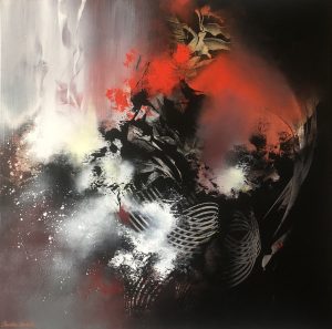 Fool's Spectre, Acryl auf Leinwand (acrylic on canvas), 70x70cm, abstrakte Kunst (abstract art), Christine Bathelt