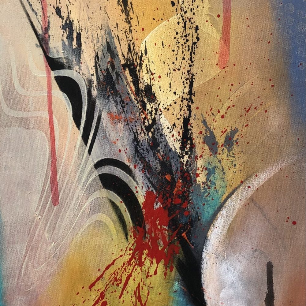 Metropolis, Acryl auf Leinwand (acrylic on canvas), 60x30cm, abstrakte Kunst (abstract art), Christine Bathelt