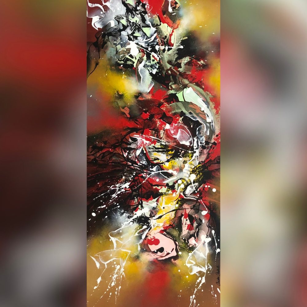 Electric 0, acrylic on canvas, 120x40cm, Christine Bathelt